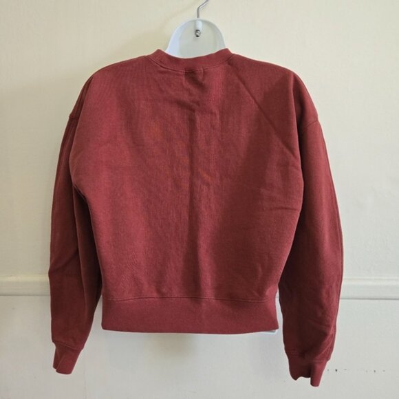 Marithé François Girbaud Women's Burgundy Cropped Crewneck Sweater - Picture 4 of 7